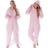 One piece pyjama - fluffy fleece warm jumpsuit - with hood / zipperLingerie