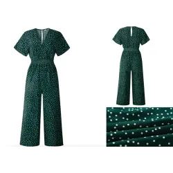 Classic polka dots jumpsuit - short sleeve - loose legJumpsuits