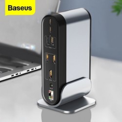 Baseus - USB-C 3.0 / HUB type-C to HDMI - RJ45 VGA SD / TF - power adapter - 17 in 1 docking station for Macbook ProStands
