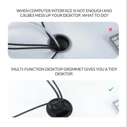 Tischdurchführung - USB 3.0 HUB Typ-C - High Speed Splitter - mit SD / TF / Kopfhörer / Mikrofon Adapter - für PC