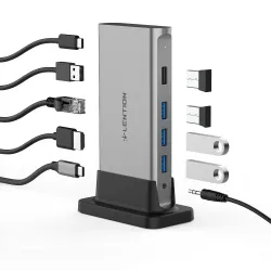 11 in 1 - USB C HUB Typ-C auf Multi HDMI RJ45 VGA - USB 3.0 / 2.0 - Adapter - Dockingstation