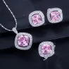 Elegantes Schmuckset - Halskette / Ohrringe / Ring - mit Saphir - Sterling Silber