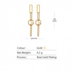 Stilvolle unregelmäßige geometrische lange Ohrringe - mit G-Buchstaben - Gold