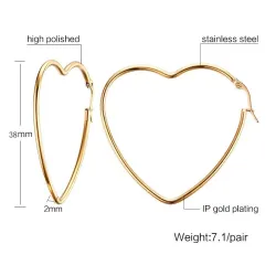 Elegante Goldohrringe - Herz- / Creolenform