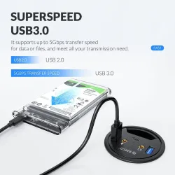 Tischdurchführung - USB 3.0 HUB Typ-C - High Speed Splitter - mit SD / TF / Kopfhörer / Mikrofon Adapter - für PC