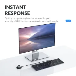 Tischdurchführung - USB 3.0 HUB Typ-C - High Speed Splitter - mit SD / TF / Kopfhörer / Mikrofon Adapter - für PC
