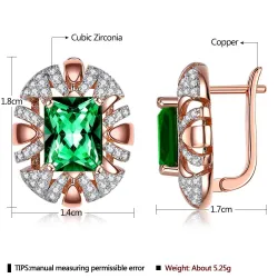 Luxuriöse ovale Ohrstecker - mit Zirkonia - Roségold