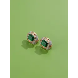 Luxuriöse ovale Ohrstecker - mit Zirkonia - Roségold