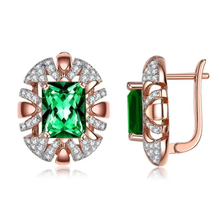 Luxuriöse ovale Ohrstecker - mit Zirkonia - Roségold