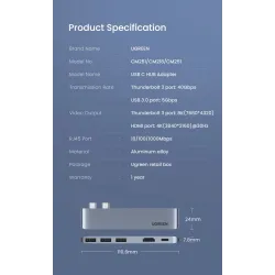 UGREEN - USB C HUB Dual Type-C auf Multi USB 3.0 4K HDMI - Adapter Thunderbolt 3 - für MacBook Pro Air