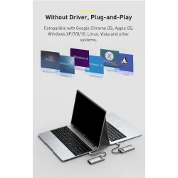 Baseus - USB C HUB USB type-C - multi HUB 3.0 - Ethernet - splitter - adapter - for Macbook / SamsungHubs