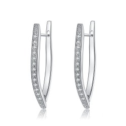 Elegant earrings with crystals - V-shape