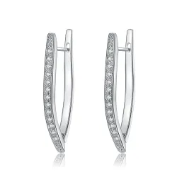 Elegante Ohrringe mit Kristallen - V-Form