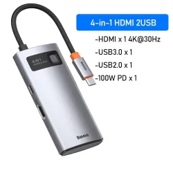 Baseus - USB 3.0 Typ-C HUB auf HDMI RJ45 - SD Reader PD - Dockstation - Splitter - für MacBook Pro