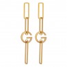 Stilvolle unregelmäßige geometrische lange Ohrringe - mit G-Buchstaben - Gold