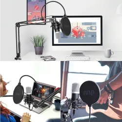 Podcast-Kondensatormikrofon - professionelle PC-Streaming-Niere - Kit - USB - 192kHZ/24bit