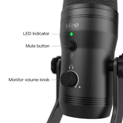 FIFINE - Aufnahmemikrofon - Podcast - USB - für PC / PS4 / Mac