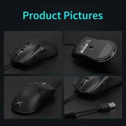 Delux M800 - Kabelgebundene RGB-Maus - 12400 - 16000 DPI - 1000 Hz