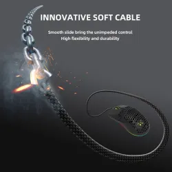 Delux M700A - wired gaming mouse - RGB - 7200DPI - lightweight - ergonomic - honeycomb shellMouses