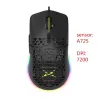 Delux M700A - wired gaming mouse - RGB - 7200DPI - lightweight - ergonomic - honeycomb shellMouses