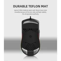 Delux M700A - wired gaming mouse - RGB - 7200DPI - lightweight - ergonomic - honeycomb shellMouses
