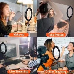 LED selfie ring - fill light lamp - with tripod - for makeup / video / photos - dimmableTripods & stands