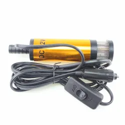 Mini elektrische Transferpumpe - für Wasser / Öl - Bandfilter - tauchfähig - mit Autostecker - 38mm - 12L/min