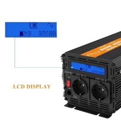Pure sine wave power converter - remote control - LCD display - solar inverter - DC 24V to AC 220V - 1500WSolar