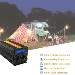 Reiner Sinus-Stromwandler - Fernbedienung - LCD-Display - Solarwechselrichter - DC 24V zu AC 220V - 1500W