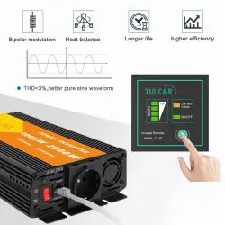 Reiner Sinuswandler - DC 12V zu AC 220V 230V - Autostromversorgung - Wechselrichter - 1000W