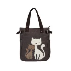 Classic canvas bag with printed catHandbags
