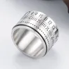 Titanring mit arabischen Ziffern & rotierender Zeit - Kalender
