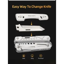 ROXON S802 Phantom - Multitool - Zange / Schere mit auswechselbarem Messer / Drahtschneider