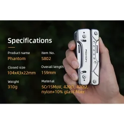 ROXON S802 Phantom - Multitool - Zange / Schere mit auswechselbarem Messer / Drahtschneider
