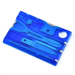 10-in-1-Taschen-Multifunktionswerkzeug - Kreditkartenform - Messer / Nadel / Schere / Schraubendreher