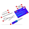 10-in-1-Taschen-Multifunktionswerkzeug - Kreditkartenform - Messer / Nadel / Schere / Schraubendreher