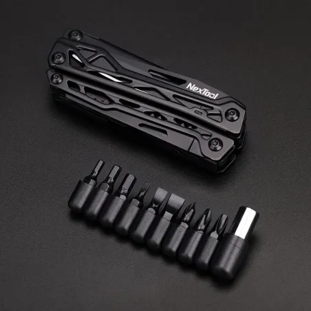 NexTool Black Knight - 11 in 1 Multifunktionswerkzeug - Klappzange / Schere / Öffner / Schraubendreher