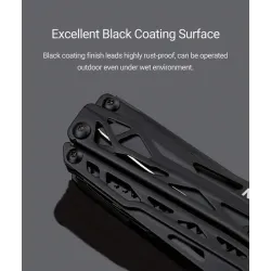 NexTool Black Knight - 11 in 1 Multifunktionswerkzeug - Klappzange / Schere / Öffner / Schraubendreher