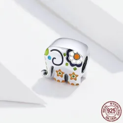 Thailand elephant - colorful enamel - 925 Sterling Silver - charm for braceletBracelets