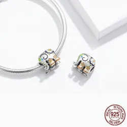 Thailand elephant - colorful enamel - 925 Sterling Silver - charm for braceletBracelets