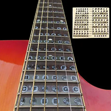 Gitarrengriffbrett / Griffbrettaufkleber - ultradünn - Map Bünde