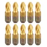 Screwdriver bits - 1/4 inch - titanium coated - anti-slip - Phillips hex shank - PH2 - 25mm - 10 piecesBits & drills