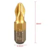 Screwdriver bits - 1/4 inch - titanium coated - anti-slip - Phillips hex shank - PH2 - 25mm - 10 piecesBits & drills