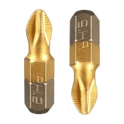 Screwdriver bits - 1/4 inch - titanium coated - anti-slip - Phillips hex shank - PH2 - 25mm - 10 piecesBits & drills