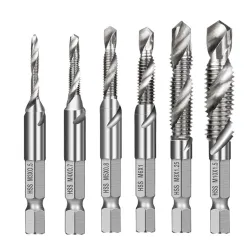 HSS Bohrer - Schraube metrisches Gewinde - Sechskantschaft - 1/4 Zoll - M3 / M10 - 6 Stück