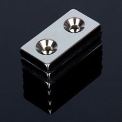 N52 - Neodym-Magnet - starker Senkblock - 40mm * 20mm * 5mm - mit doppeltem 5mm Loch - 3 Stück