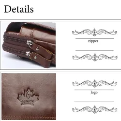 Vintage kleine Umhängetasche - Hüfttasche - echtes Leder - Klappendesign