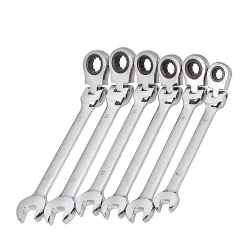 Flexibler Ratschenschlüssel - metrische Schlüsselmutter - offenes Ende / Ring - 8mm - 13mm