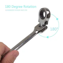 Flexibler Ratschenschlüssel - metrische Schlüsselmutter - offenes Ende / Ring - 8mm - 13mm