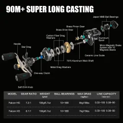 Professional fishing reel - long casting - ultra light - 7.2:1 / 8.1:1 - 18LBTools